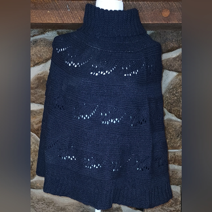 Patrizia Pepe Blue Knit Poncho